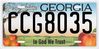GA license plate CCG8035