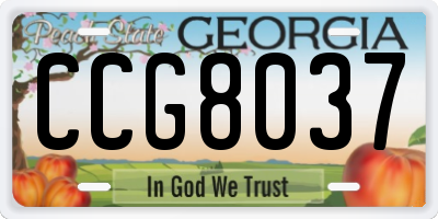 GA license plate CCG8037