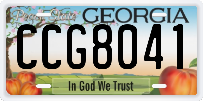 GA license plate CCG8041