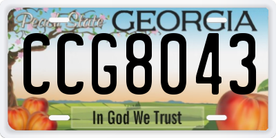 GA license plate CCG8043