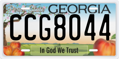 GA license plate CCG8044