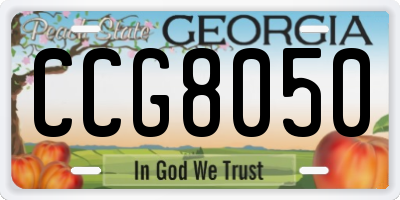 GA license plate CCG8050