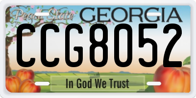 GA license plate CCG8052