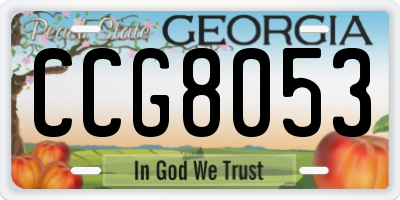 GA license plate CCG8053