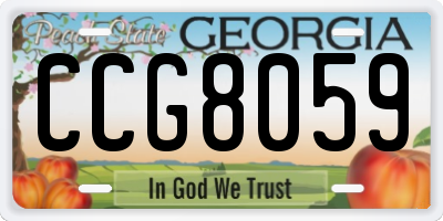 GA license plate CCG8059