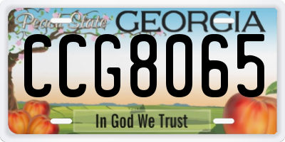 GA license plate CCG8065