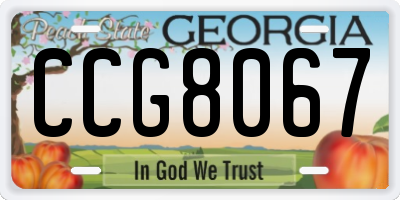 GA license plate CCG8067