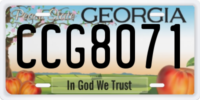 GA license plate CCG8071
