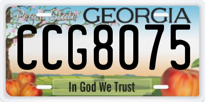 GA license plate CCG8075