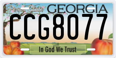 GA license plate CCG8077