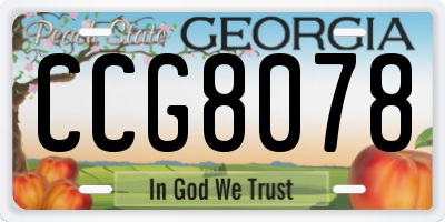 GA license plate CCG8078