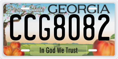 GA license plate CCG8082