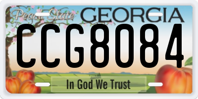 GA license plate CCG8084