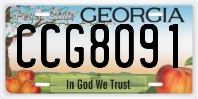 GA license plate CCG8091