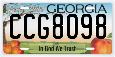 GA license plate CCG8098