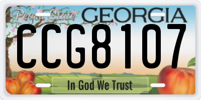 GA license plate CCG8107