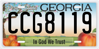 GA license plate CCG8119