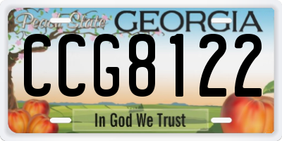 GA license plate CCG8122