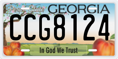 GA license plate CCG8124