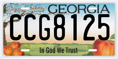 GA license plate CCG8125