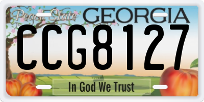 GA license plate CCG8127