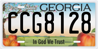 GA license plate CCG8128