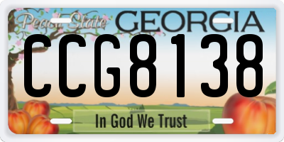 GA license plate CCG8138