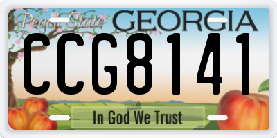 GA license plate CCG8141