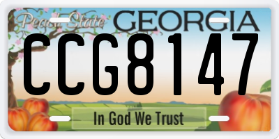 GA license plate CCG8147
