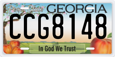GA license plate CCG8148