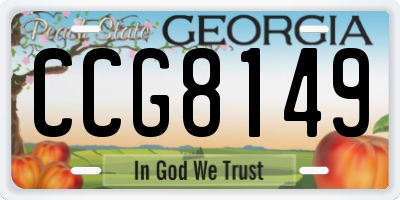 GA license plate CCG8149