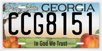 GA license plate CCG8151