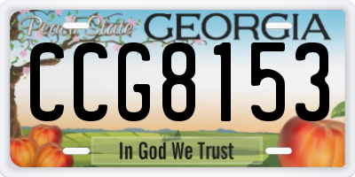 GA license plate CCG8153