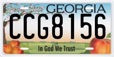 GA license plate CCG8156