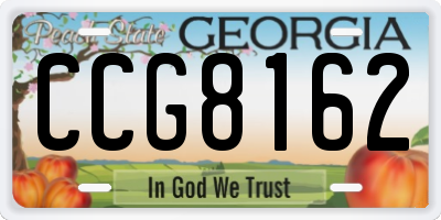 GA license plate CCG8162