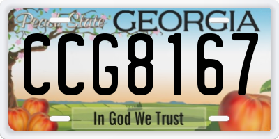 GA license plate CCG8167