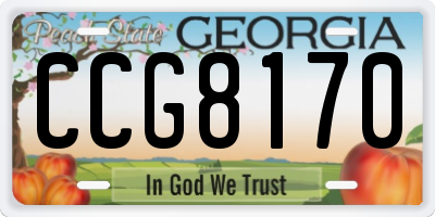 GA license plate CCG8170