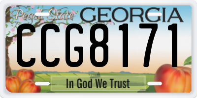 GA license plate CCG8171