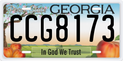 GA license plate CCG8173