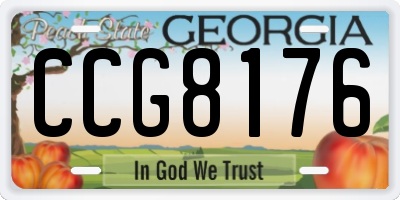 GA license plate CCG8176