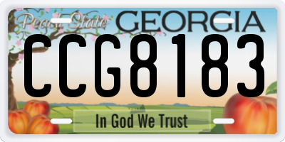 GA license plate CCG8183