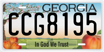 GA license plate CCG8195