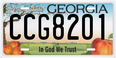 GA license plate CCG8201