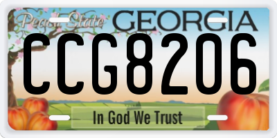 GA license plate CCG8206