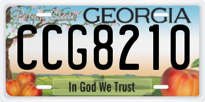 GA license plate CCG8210