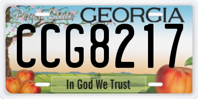 GA license plate CCG8217