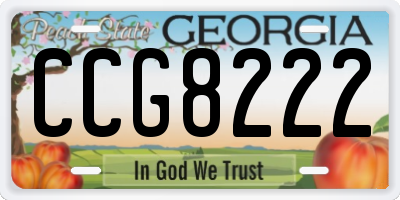 GA license plate CCG8222