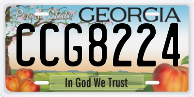 GA license plate CCG8224