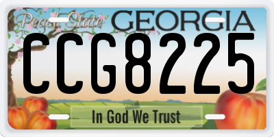 GA license plate CCG8225
