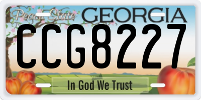 GA license plate CCG8227